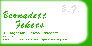 bernadett fekecs business card